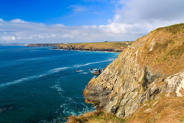 Mullion Cove Cornwall Coastline at Mullion Cove Cornwall England UK Europe mullion cove stock pictures, royalty-free photos & images