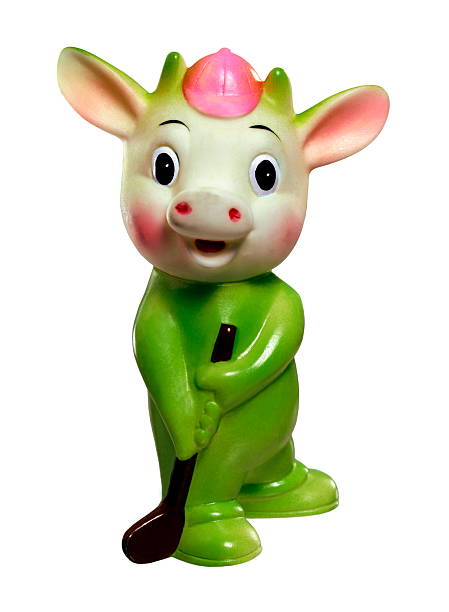 Plastic Toy Cow stock photo