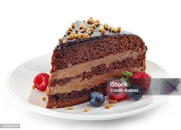 Chocolate Cake Stock Photo - Download Image Now - Slice of Cake, Cake, Dessert - Sweet Food