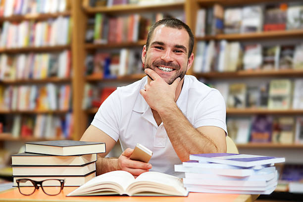 istock Portrait of a man in a bookstore 533632251