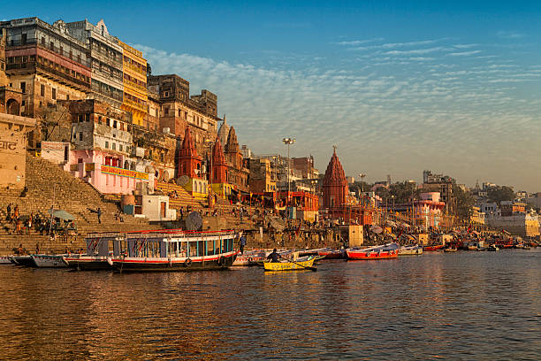 Scene of River Ganges, Varanasi, India. Scene of River Ganges of Varanasi at early morning. varanasi photos stock pictures, royalty-free photos & images
