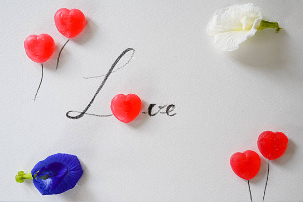 lettre d'amour de sweet candy - romantics photos et images de collection