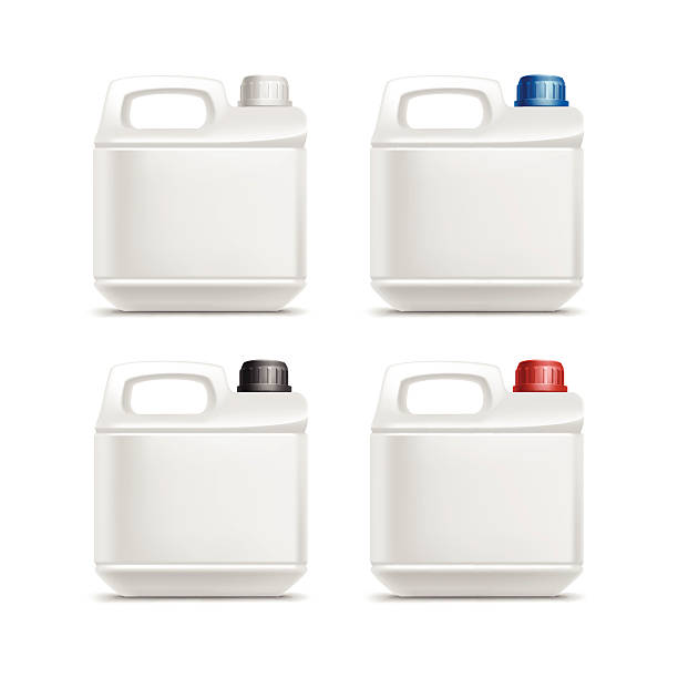 istock Set of Blank Plastic  Gallon Oil Cleanser Detergent Abstergent Isolated 533644661