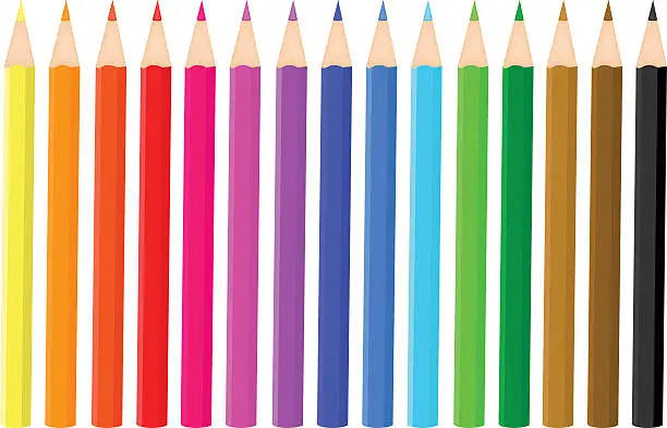 Vector illustration of colored crayons