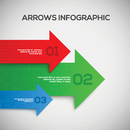 3D Infographic with arrows. Vector illustration