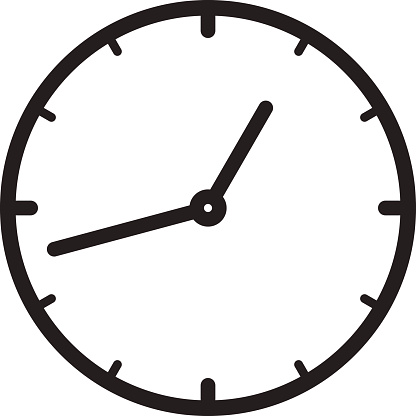 Black icon of Clock