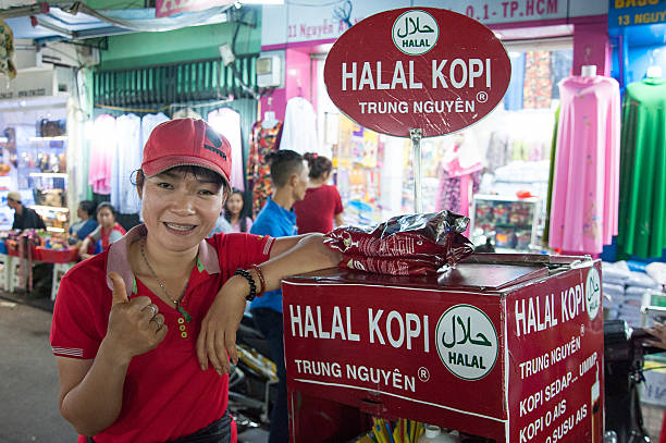 Street coffee hawker stock photo