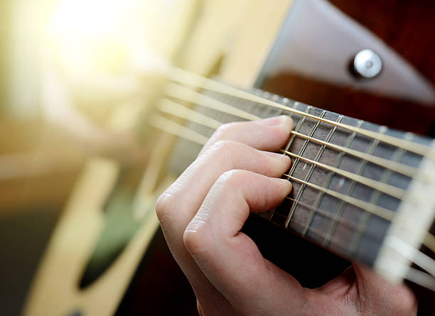 istock man's hands playing acoustic guitar, close up 533651081