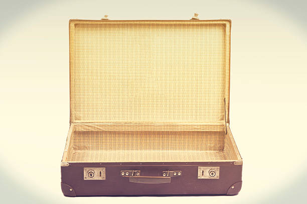 istock open luggage in retro-style 533651187