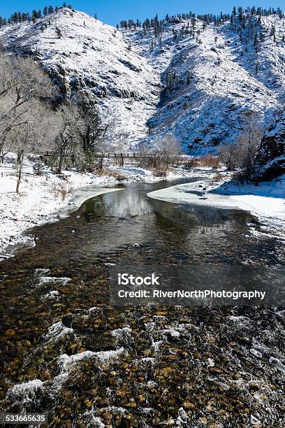 Colorados Louder River In Winter Stock Photo - Download Image Now - 2015, Beauty In Nature, Boulder - Rock