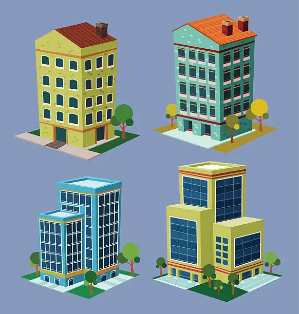 Building Rectangle Cartoon Free retro building cartoons cartoon architectural pack with like four ...