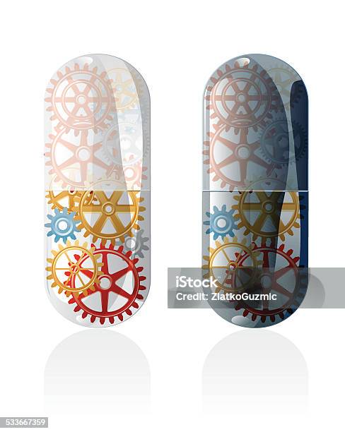 Transparent Gear Pills Stock Illustration - Download Image Now - 2015, Abstract, Biochemistry