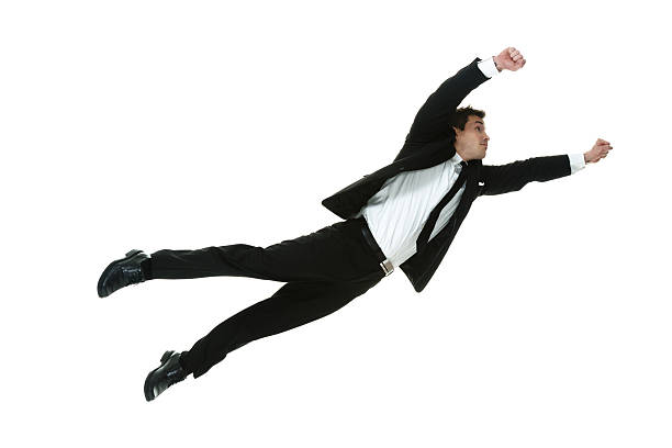 istock Businessman jumping & trying to fly 533667667