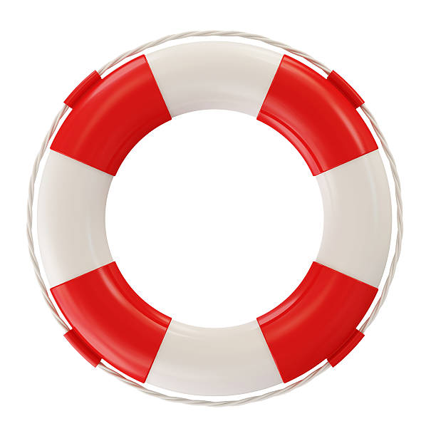 istock Red Lifebelt isolated on white background 533667723