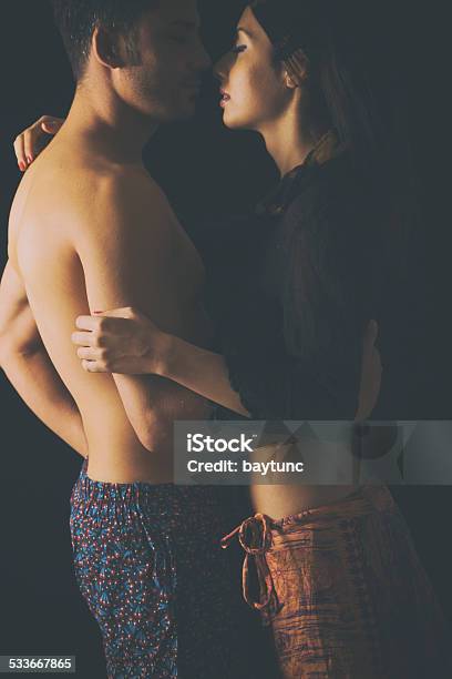 Young Couple Make Flirting Stock Photo - Download Image Now - 2015, 25-29 Years, Adult