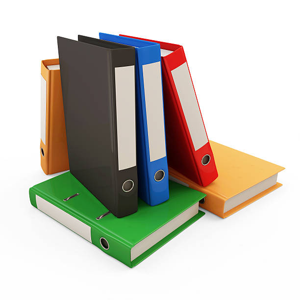 istock Group of Colorful Folders with Documents isolated on white background 533668281