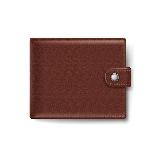 Brown Leather Wallet Isolated on White Background Brown Leather Wallet Isolated on White Background wallet illustrations stock illustrations