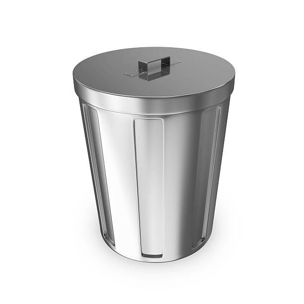 istock Metal Trash Can isolated on white background 533669969