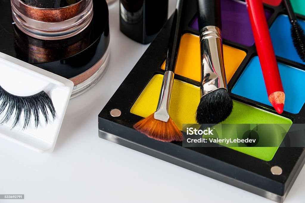 Set of professional makeup Set of professional makeup and cosmetics. on a light background isolated 2015 Stock Photo