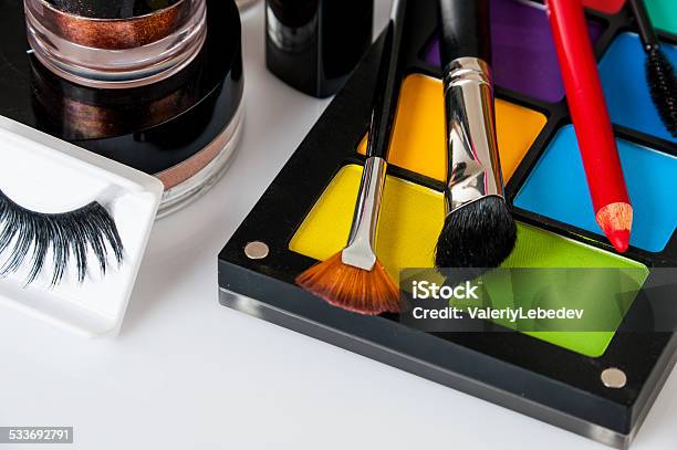 Set Of Professional Makeup Stock Photo - Download Image Now - 2015, Artist's Palette, Beauty