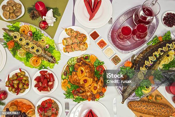 Traditional Festive Food Stock Photo - Download Image Now - 2015, Banquet, Bread