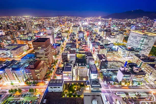 Sapporo, Hokkaido, Japan cityscape in the Chuo Central Ward.