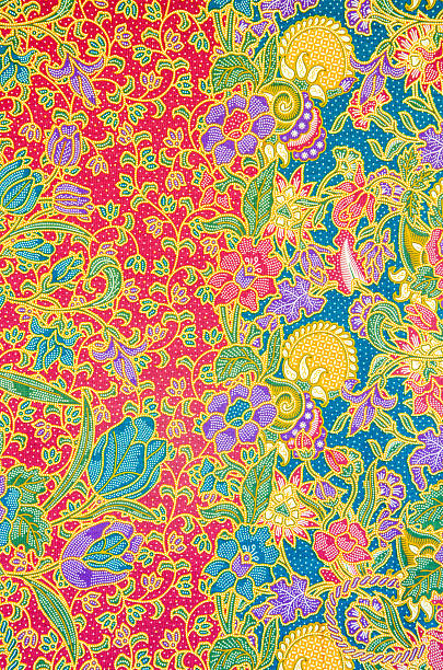 istock Colorful batik cloth fabric background 533698105