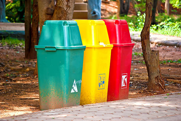 istock Recycle bins in the park 533698133