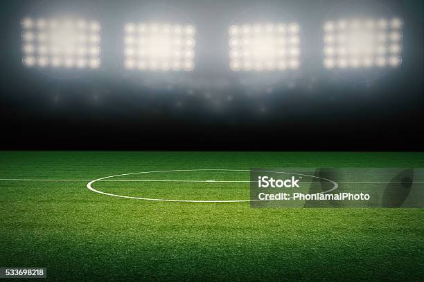 Empty Soccer Field Stock Photo - Download Image Now - Soccer Field, Soccer, Stadium