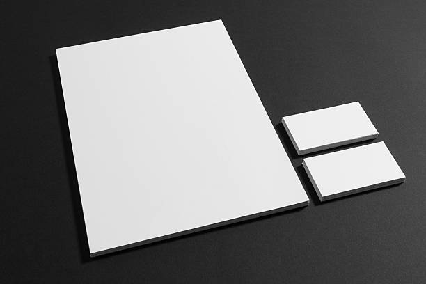 istock Blank branding mockup on black with letter. 533700796