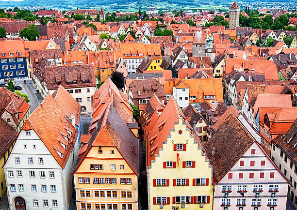 famous old town of the german village rothenburg ob der tauber