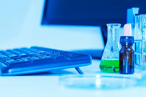 istock Scientist with equipment laboratory for science concept. 533701544