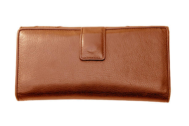 istock Women brown natural leather wallet isolated on white background. 533701910