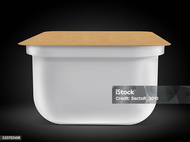 White Plastic Blank Bank For Food Oil Mayonnaise Margarine Cheese Stock Photo - Download Image Now