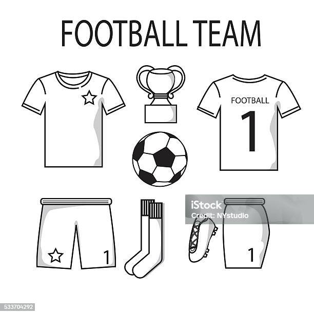 Soccer Or Football Uniform Template For Sport Club Stock Illustration - Download Image Now - Active Lifestyle, Adult, Arts Culture and Entertainment