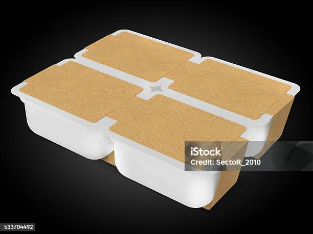 White Plastic Blank Bank For Food Oil Mayonnaise Margarine Cheese Stock Photo - Download Image Now
