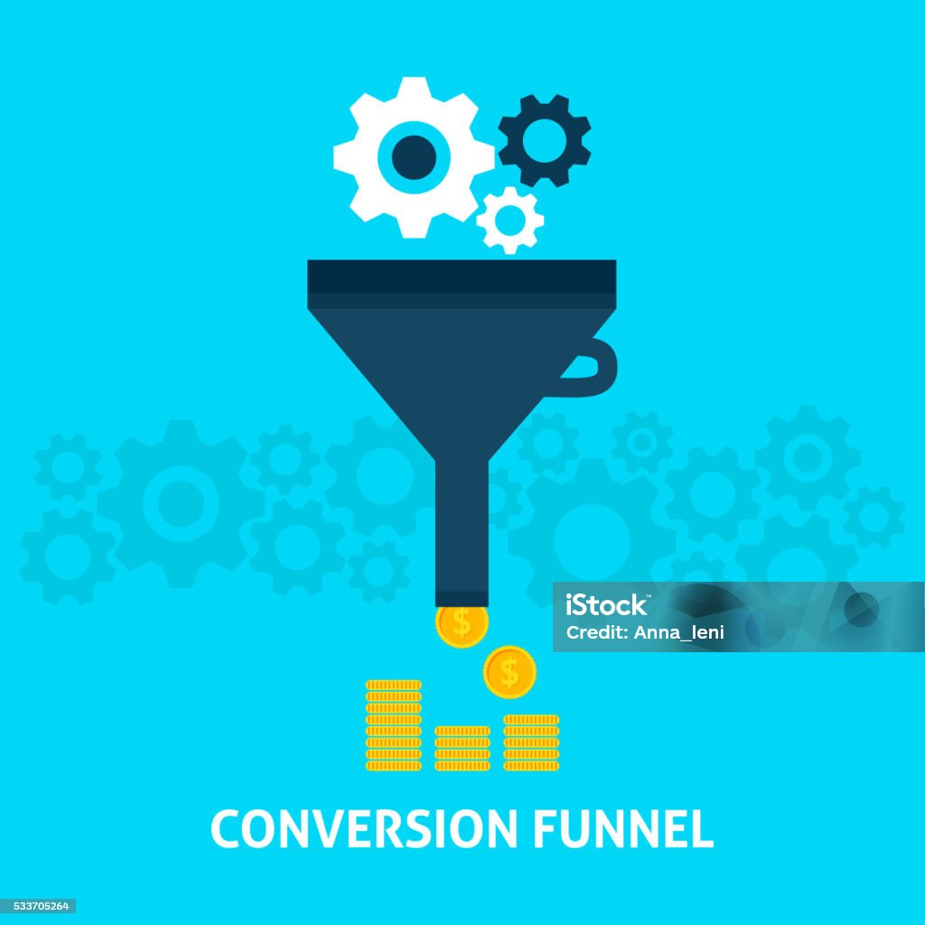 Conversion Funnel Flat Concept Stock Illustration - Download Image Now ...