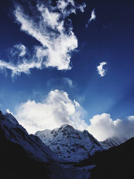 One of the mountain tops of Annapurna Range on Himalayas, Nepal / Photographed with iPhone 6s