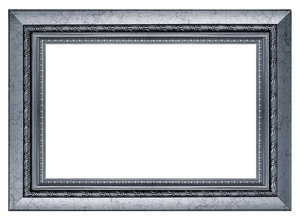 istock Blue vintage picture and photo frame isolated on white background 533709070