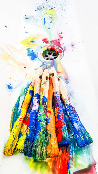 istock old dirty brushes with color 533709496