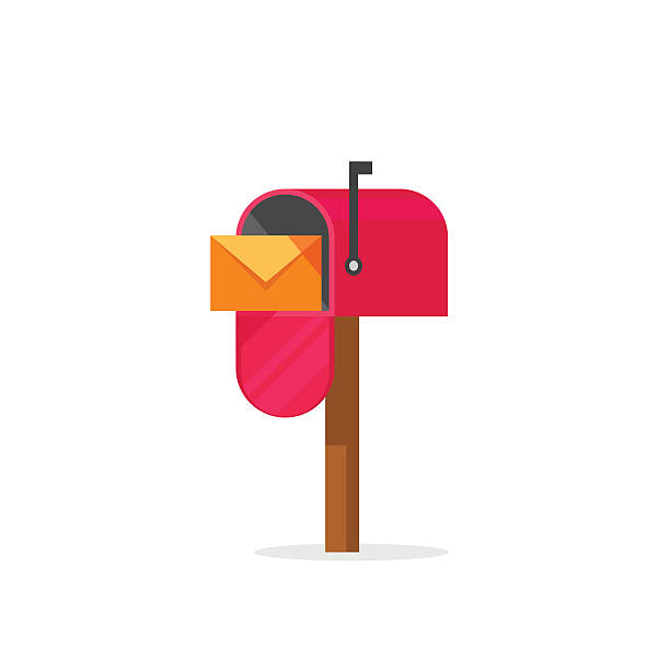 почтовый ящик векторный рисунок изолированные, почтовый ящик - mailbox mail symbol box stock illustrations