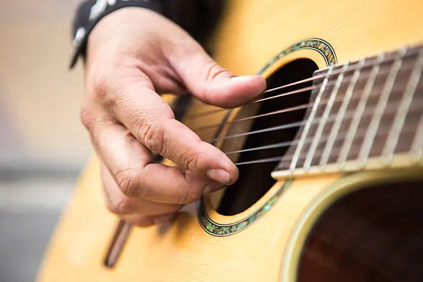 Photo of musician playing guitar