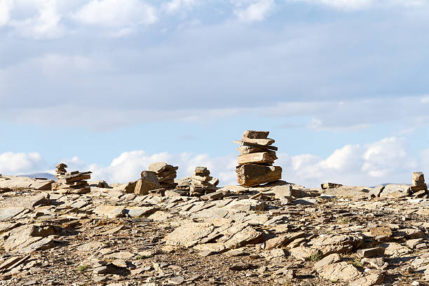 istock Small Buddhist stupas, collected as stack of zen stones 533711192