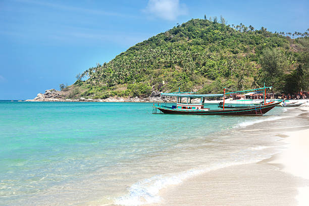 istock Boat at the beach. Beautiful tropical landscape 533712834
