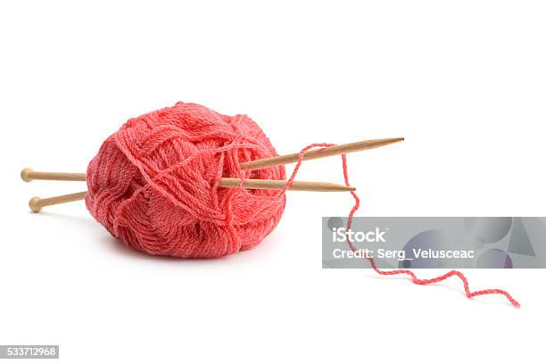 Woolen Balls And Knitting Needles Stock Photo - Download Image Now - Art And Craft, Arts Culture and Entertainment, Clew Bay