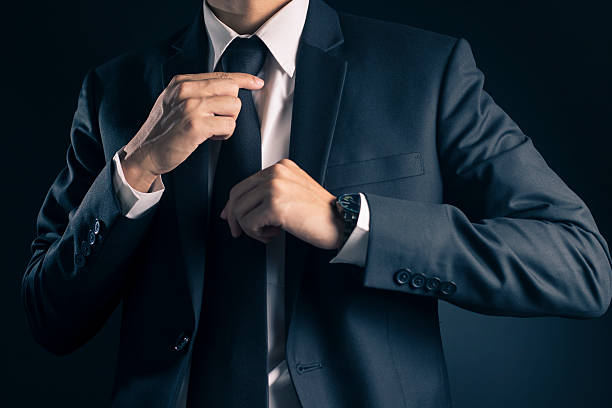 istock Businessman Adjust Necktie his Suit 533713286
