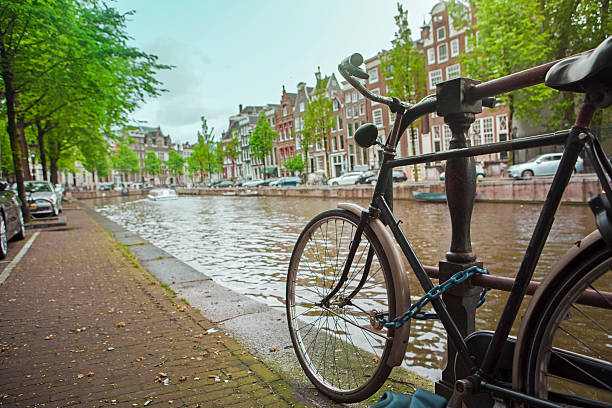 Netherlands with canal and bicycle
