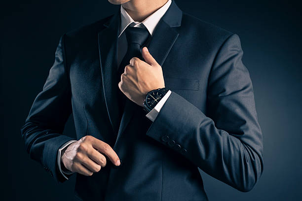 Businessman Dressing Up a Black Suit