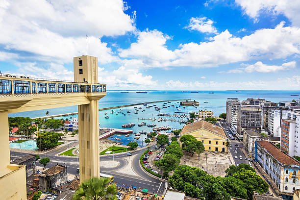 widok z lotu ptaka salvador da bahia, brazylia - local landmark obrazy zdjęcia i obrazy z banku zdjęć