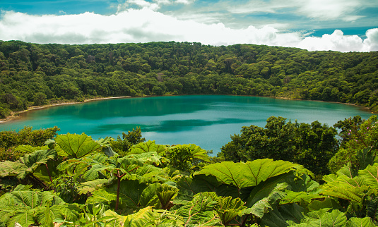 Laguna Botos, a Blue Lake in Poas National Park of Costa Rica